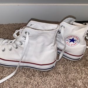 White converse high top shoes